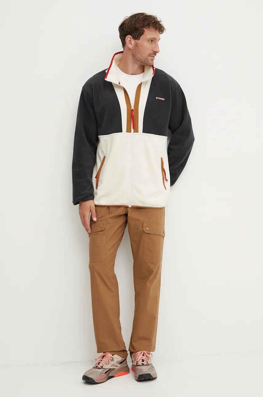 Флісова кофта Columbia Backbowl II Full Zip Fleece колір бежевий візерунок 2090851