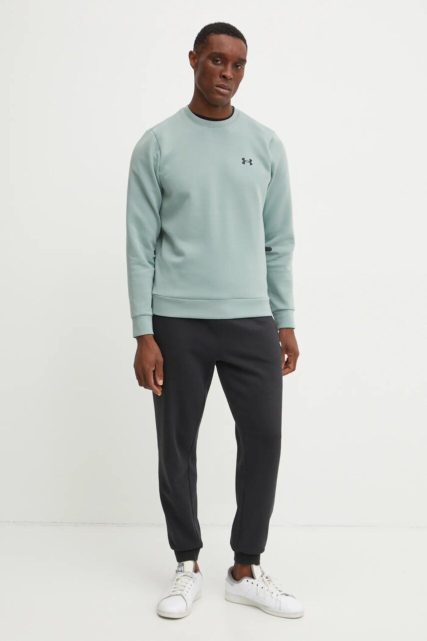 Кофта Under Armour Unstoppable Fleece Crew чоловіча колір зелений з принтом 1389351