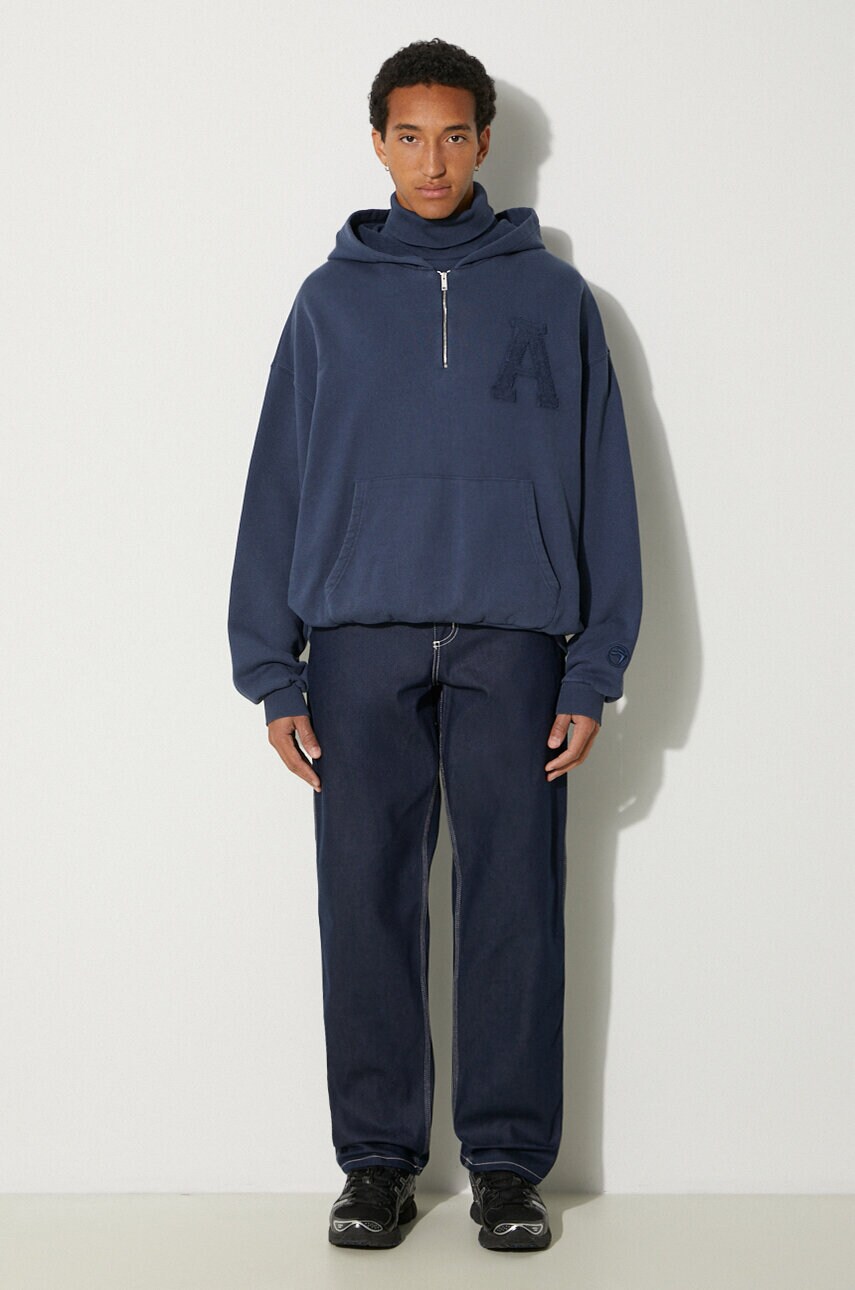 Бавовняна кофта AMBUSH Collar Rib Sweatshirt Insignia чоловіча з капюшоном з аплікацією BMBB004F24FLE0014545