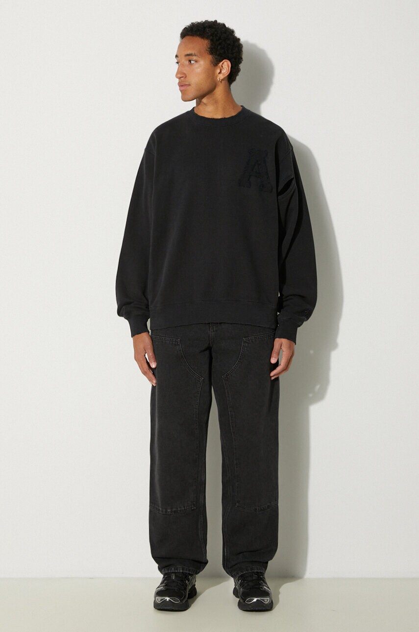 Бавовняна кофта AMBUSH Hole Sweatshirt чоловіча колір чорний з аплікацією BMBA004F24FLE0011010