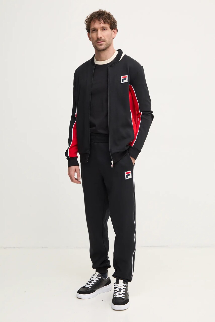 Кофта Fila Settanta чоловіча колір чорний візерунок FAM0645