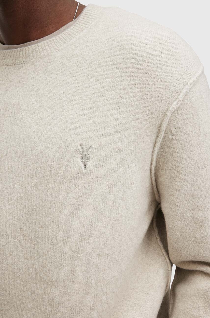 Светр з вовною AllSaints STATTEN колір сірий  M039KA