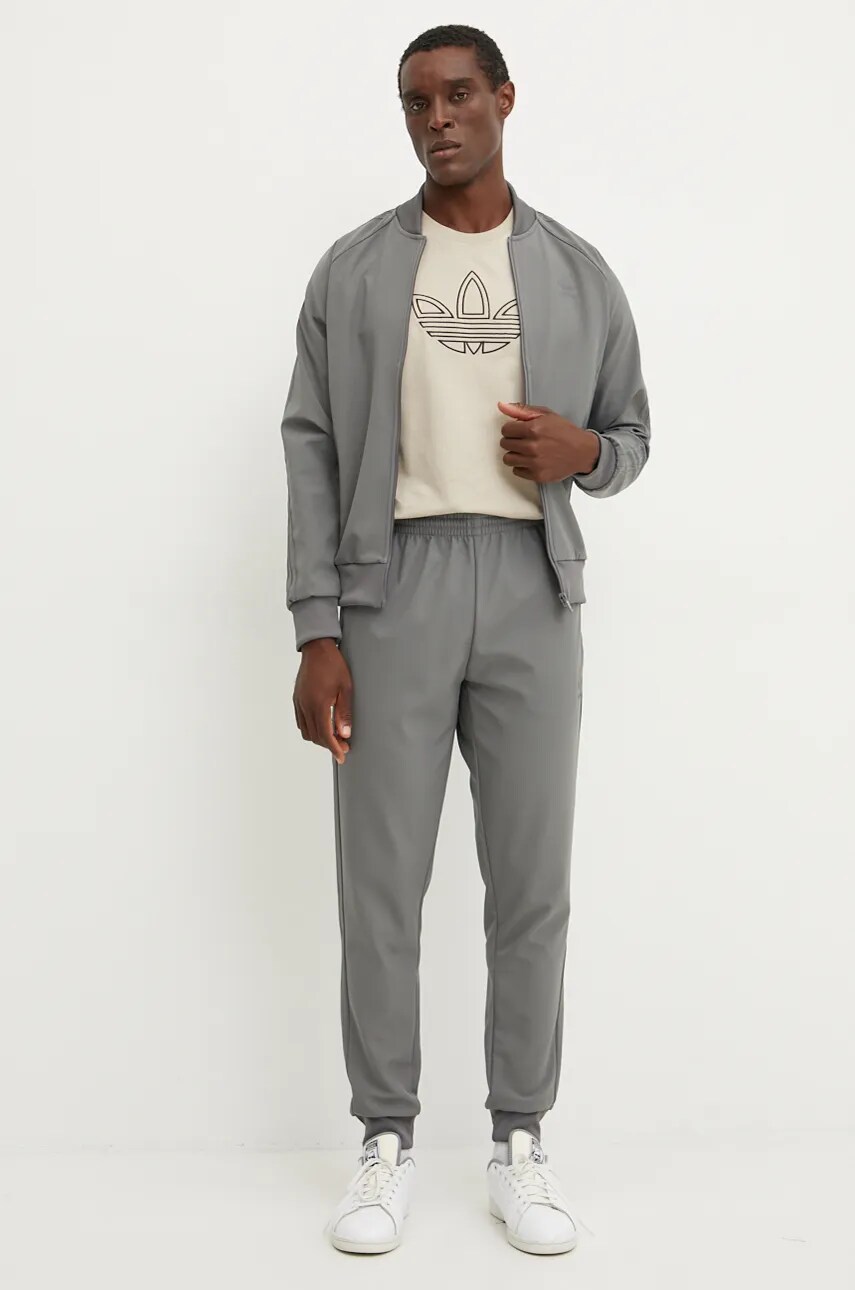 Кофта adidas Originals чоловіча колір сірий з аплікацією IY4874