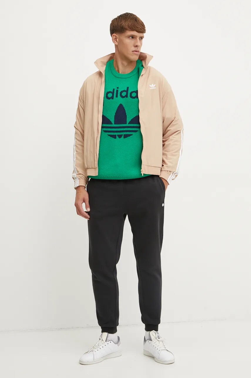 Кофта adidas Originals чоловіча колір бежевий з аплікацією IZ3061