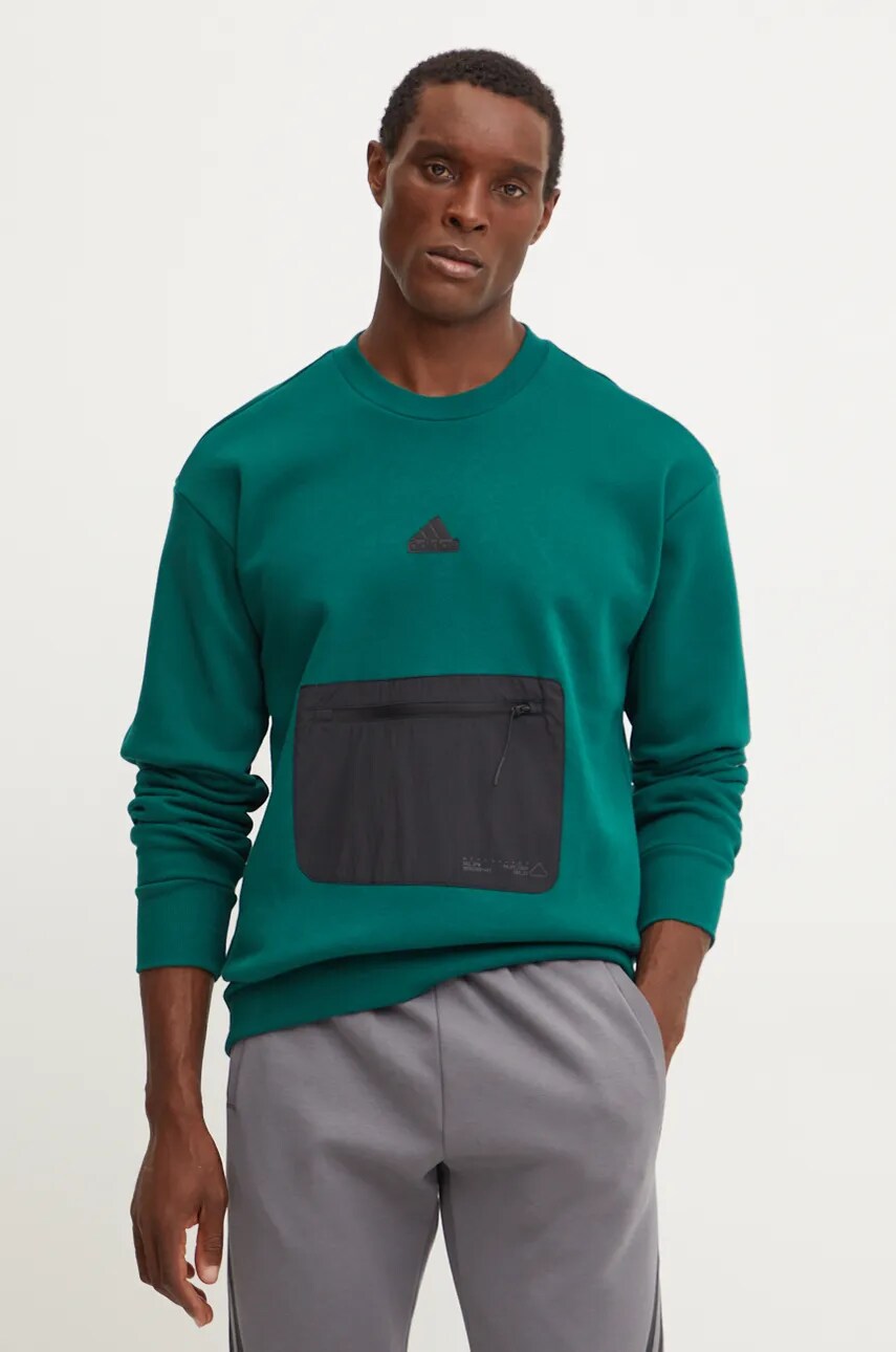 Кофта adidas City Escape чоловіча колір зелений візерунок IY1523