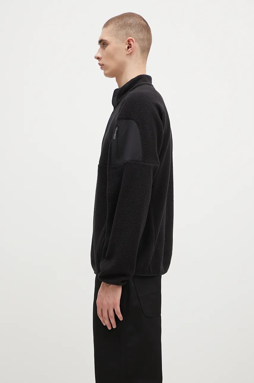 Флісова кофта ROA Polartec Fleece Button Up колір чорний однотонна RBMW0245FA191