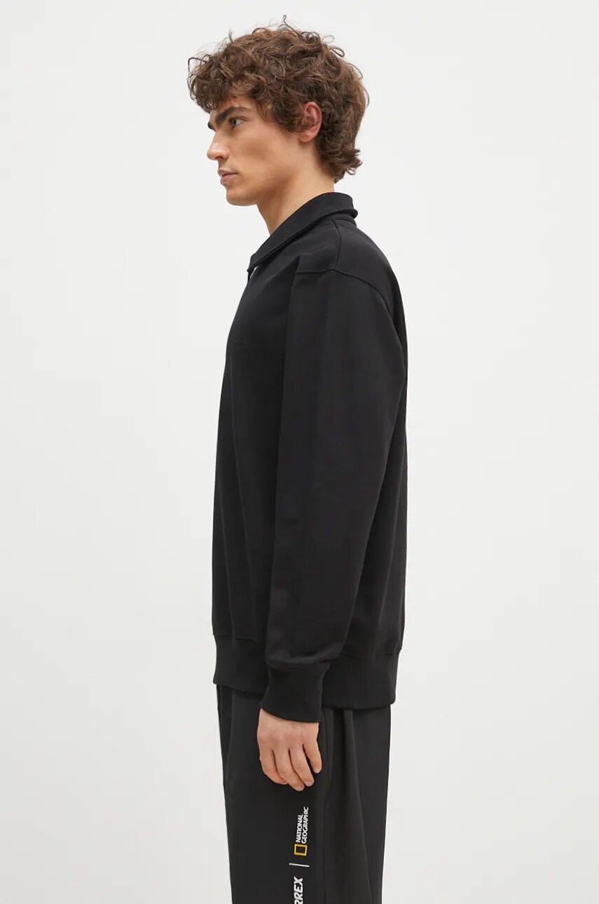Бавовняна кофта Norse Projects Ketel Relaxed Organic NORSE Logo Half Zip чоловіча колір чорний однотонна N20.1369.9999
