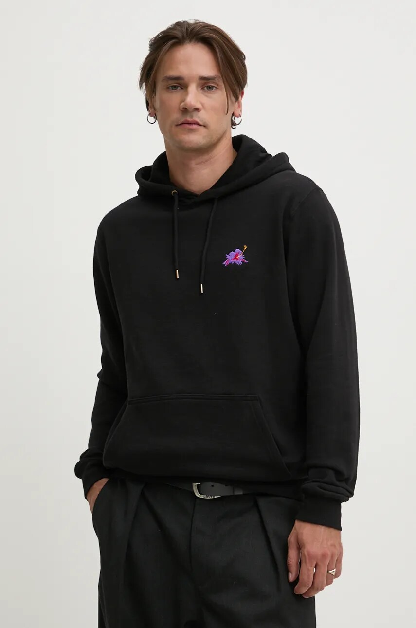 Кофта Rip Curl SURF REVIVAL чоловіча колір чорний з капюшоном однотонна 05VMFL