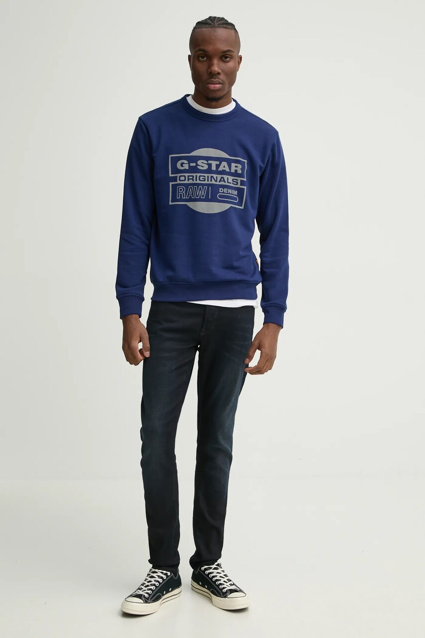 Кофта G-Star Raw чоловіча колір синій з принтом D25441-D797