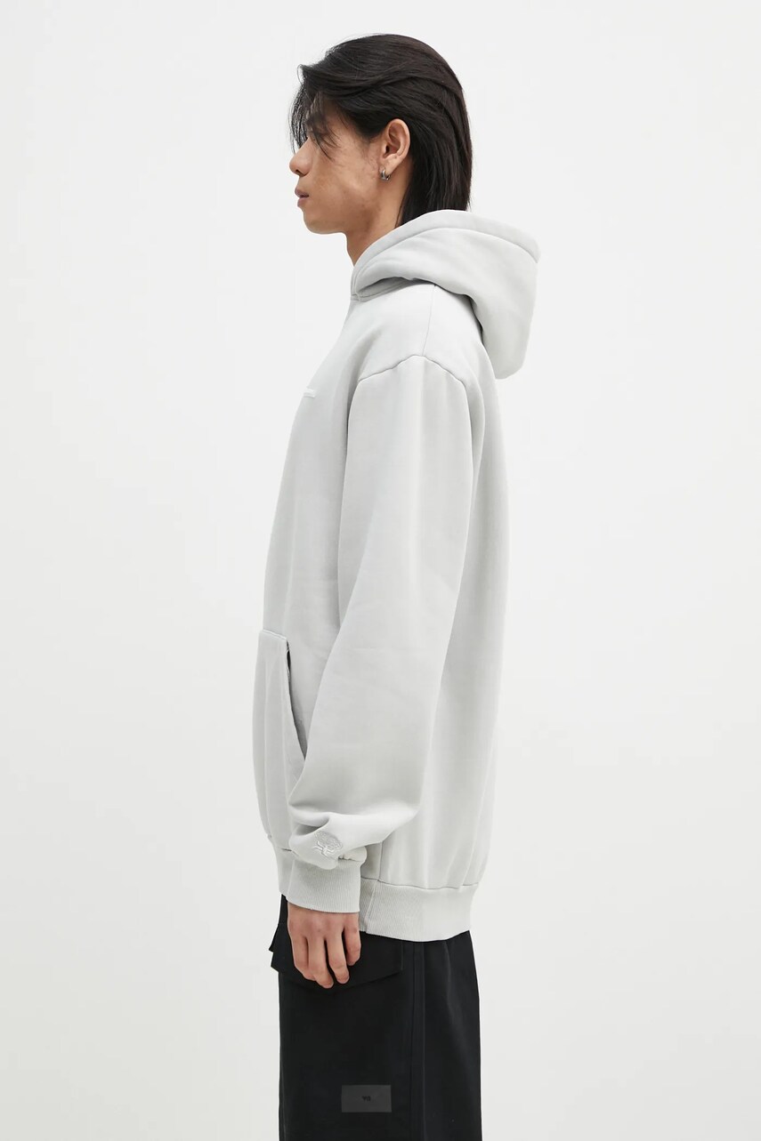 Кофта Butter Goods Basic Pullover Hood чоловіча колір сірий з капюшоном однотонна BG243203