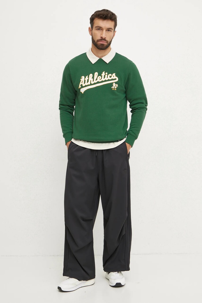 Кофта 47 brand MLB Oakland Athletic чоловіча колір зелений з аплікацією BB018PEMIBC654773DG