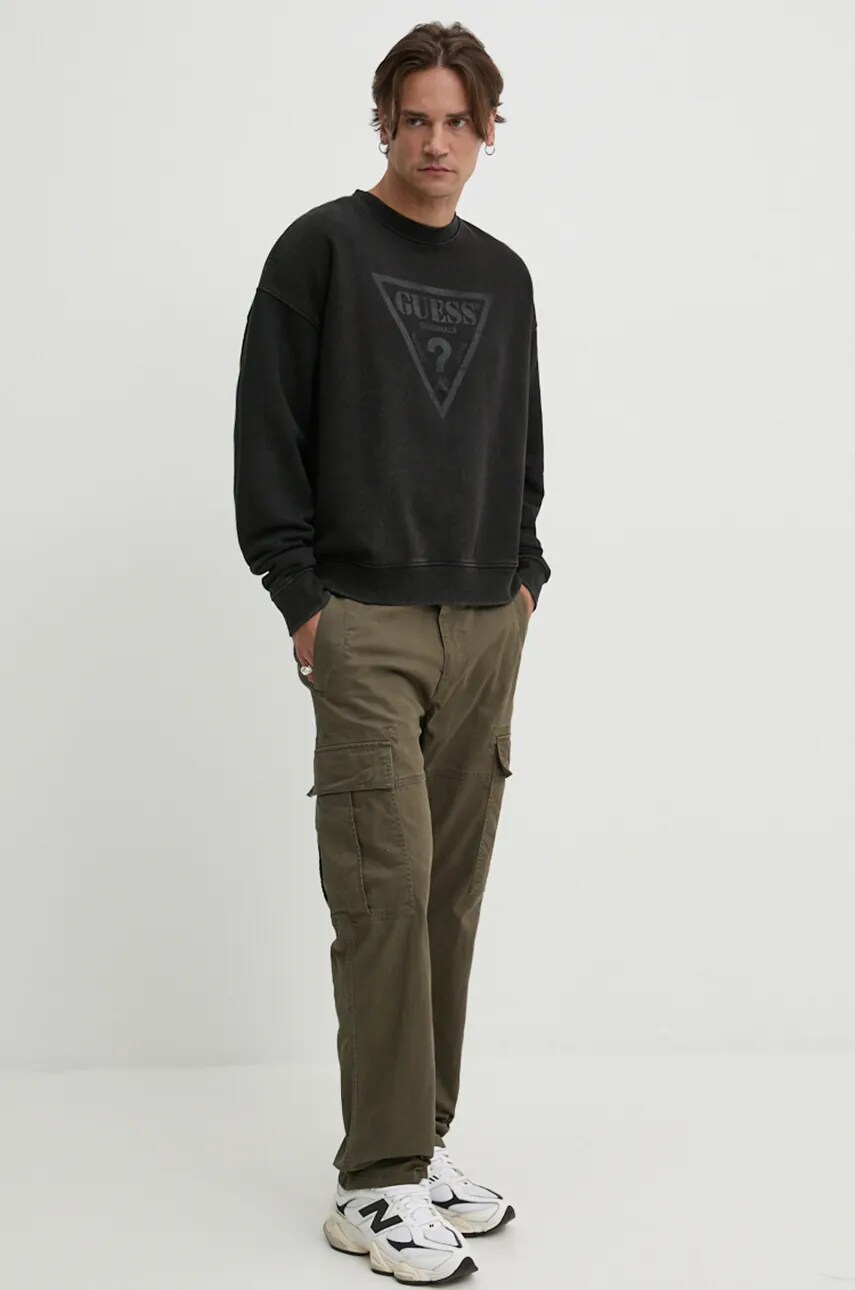 Кофта Guess Originals колір чорний з принтом M4BQ11 K9V31
