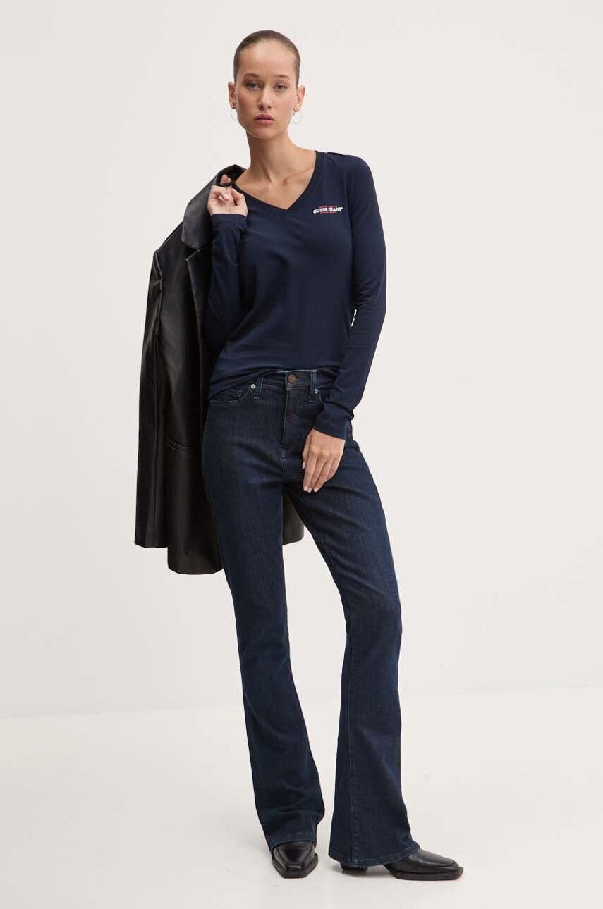 Лонгслів Guess Jeans жіночий колір синій W4YI21 J1314