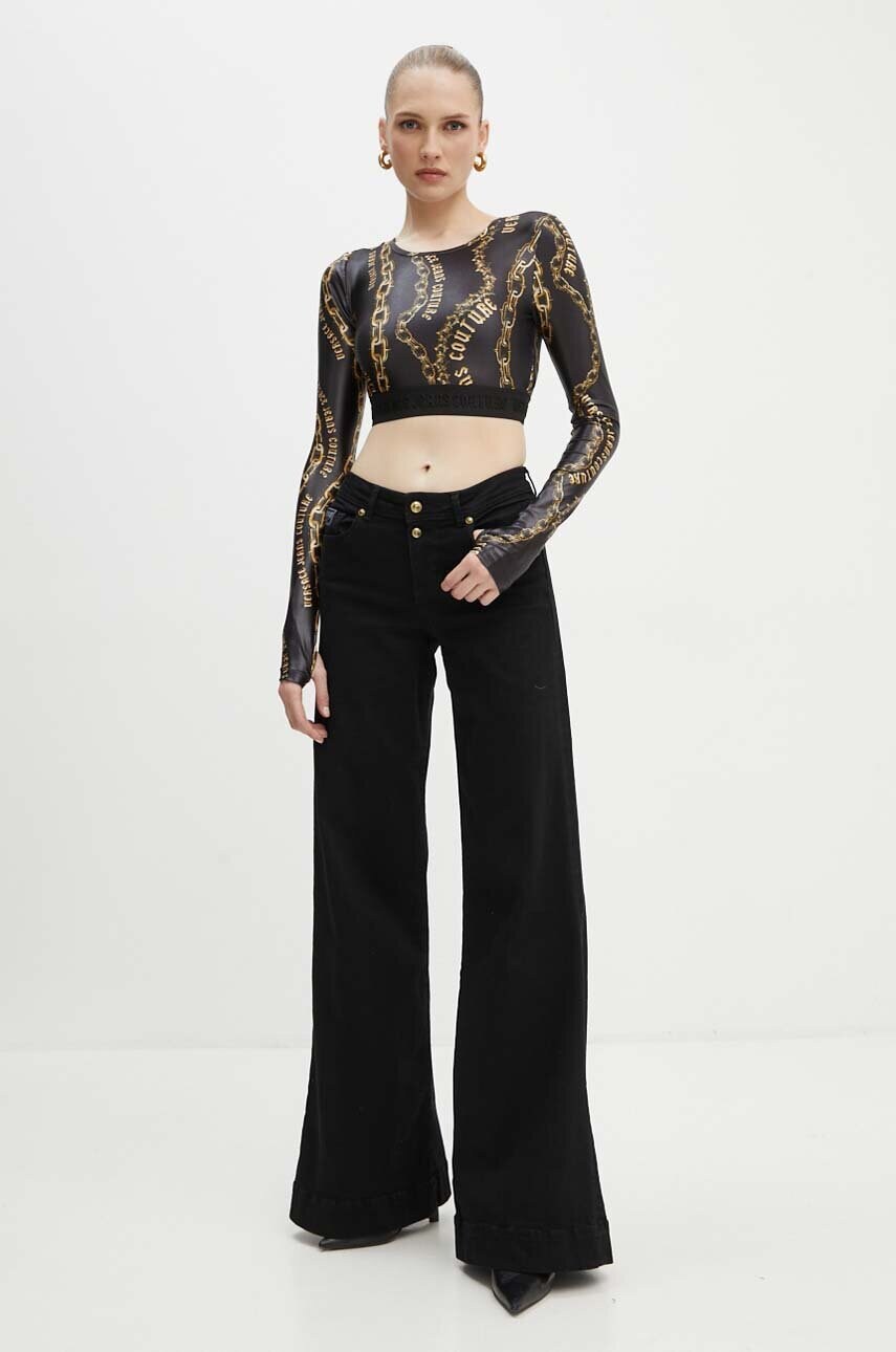 Лонгслів Versace Jeans Couture жіночий колір чорний 77HAH218 JS417