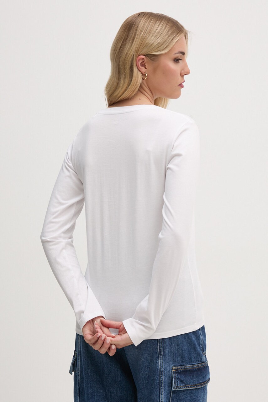 Бавовняний лонгслів Pepe Jeans FIORE LS колір білий PL505947