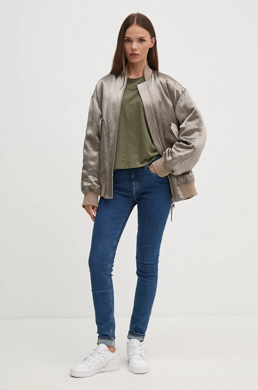 Бавовняний лонгслів Pepe Jeans FLOREN колір зелений PL505954