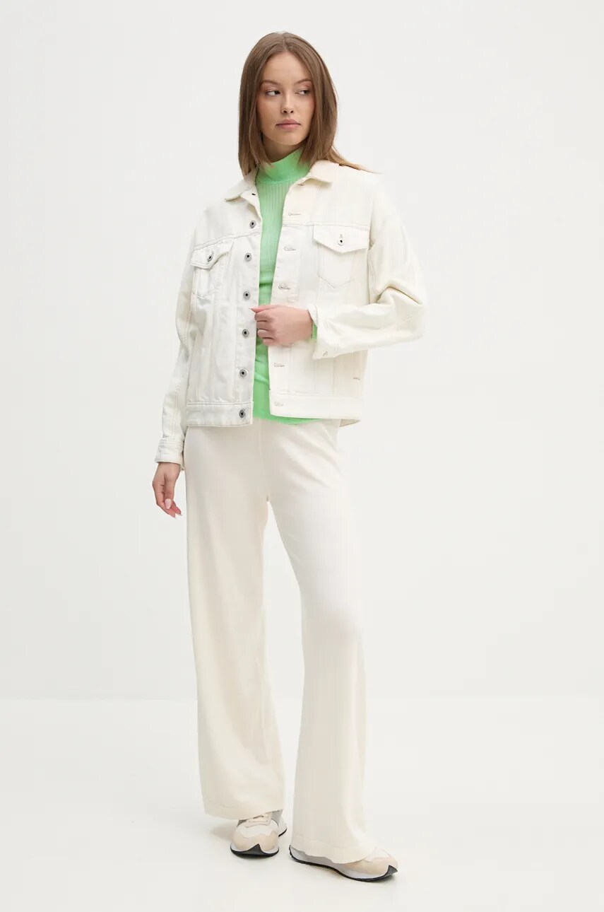 Лонгслів Pepe Jeans FLORY жіночий колір зелений гольф PL505978