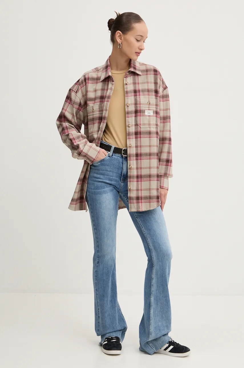 Лонгслів Guess Jeans жіночий колір бежевий W4BP41 J1314