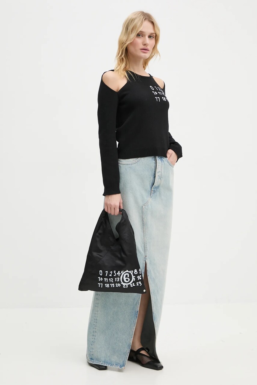 Вовняний светр MM6 Maison Margiela жіночий колір чорний легкий S62NH0034.M13071