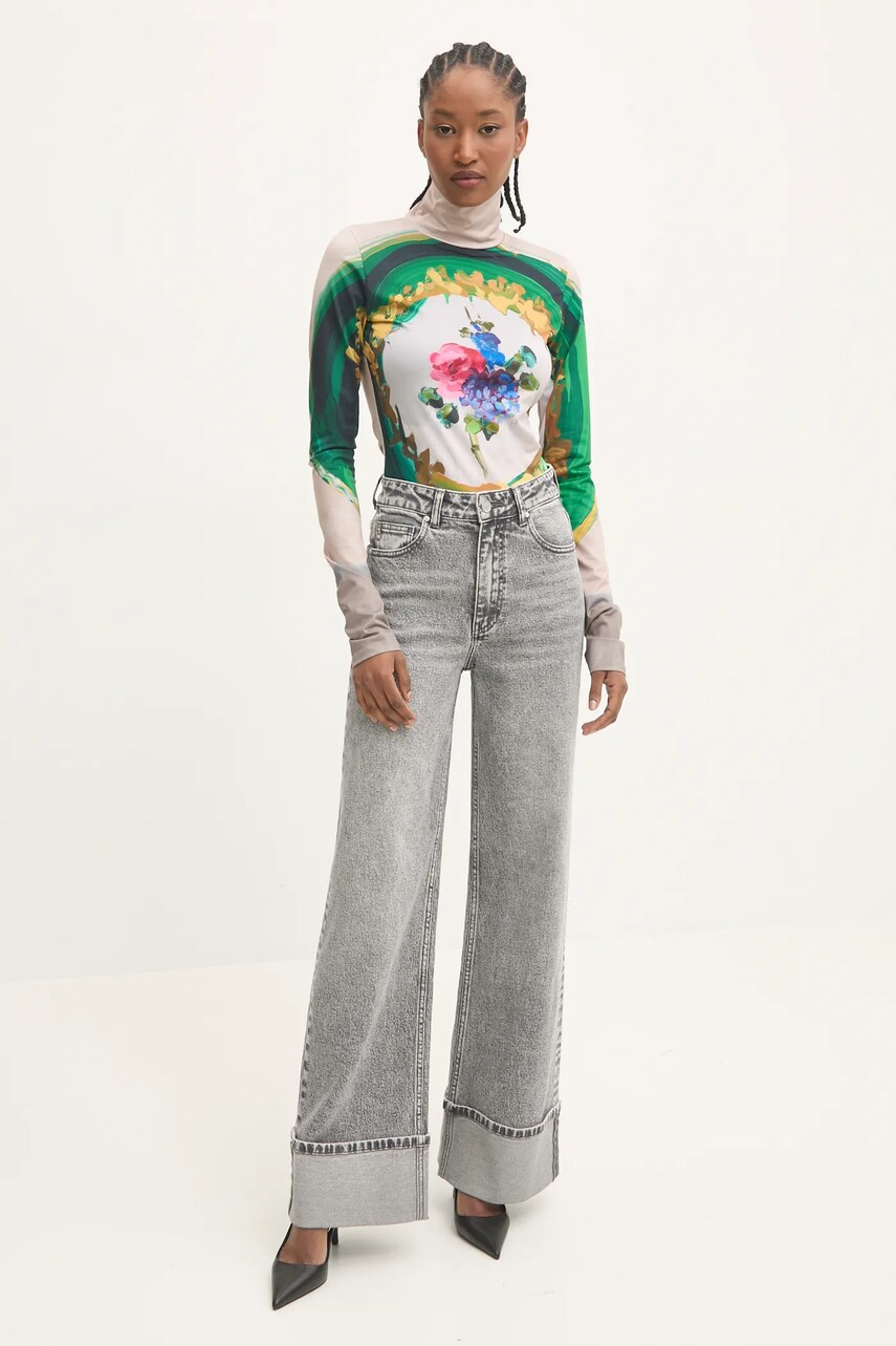 Лонгслів MSGM жіночий колір бежевий гольф 3742MDM11.247869