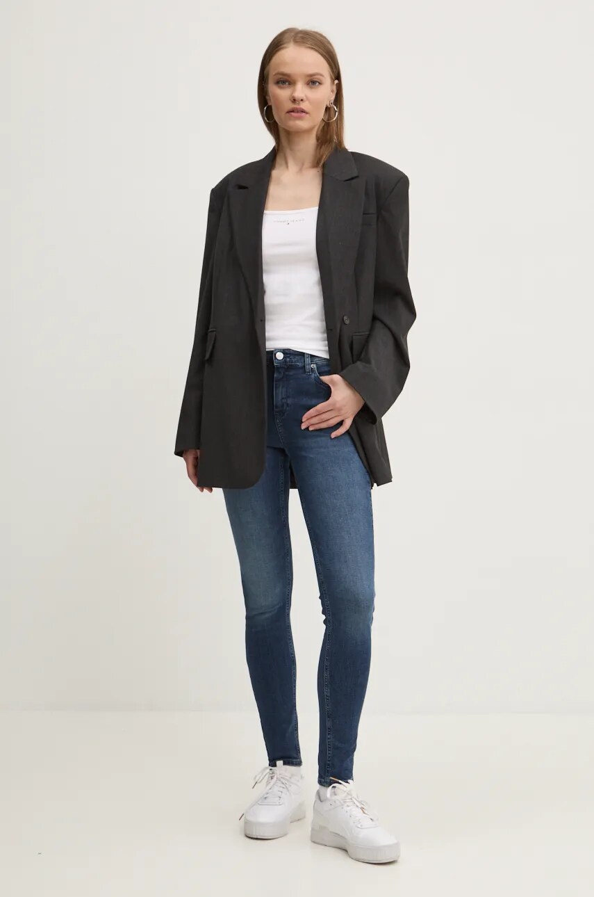 Лонгслів Tommy Jeans жіночий колір білий DW0DW18791