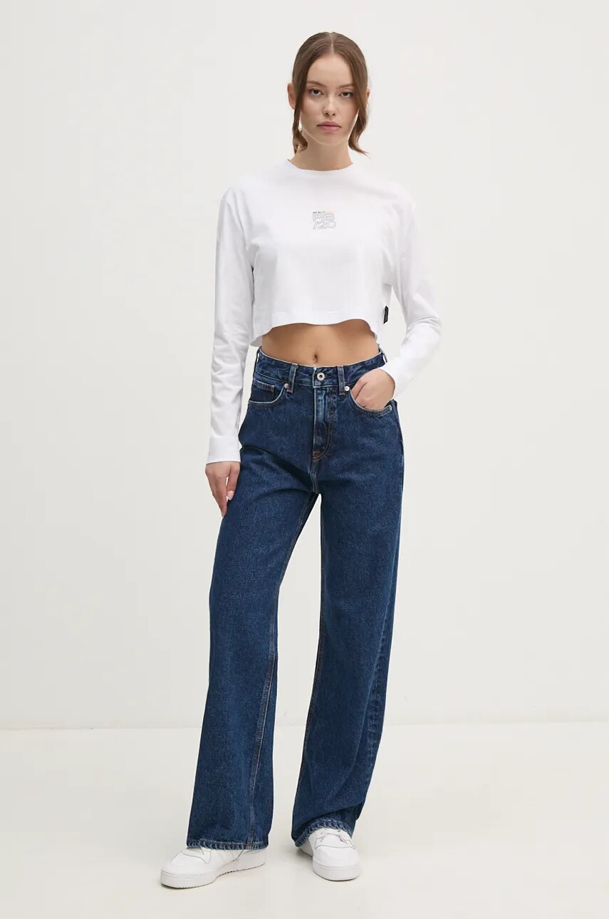 Бавовняний лонгслів Red Bull Racing x Pepe Jeans Red Bull Racing x Pepe Jeans колір білий RL500001