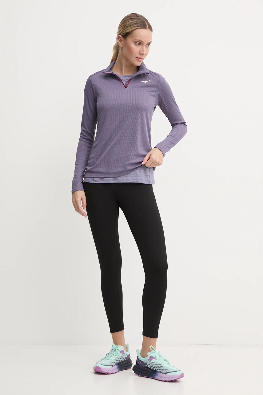 Кофта для бігу Mizuno Dryaeroflow колір фіолетовий однотонна J2GAB704
