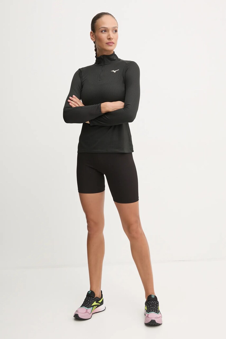 Кофта для бігу Mizuno Dryaeroflow колір чорний однотонна J2GAB704