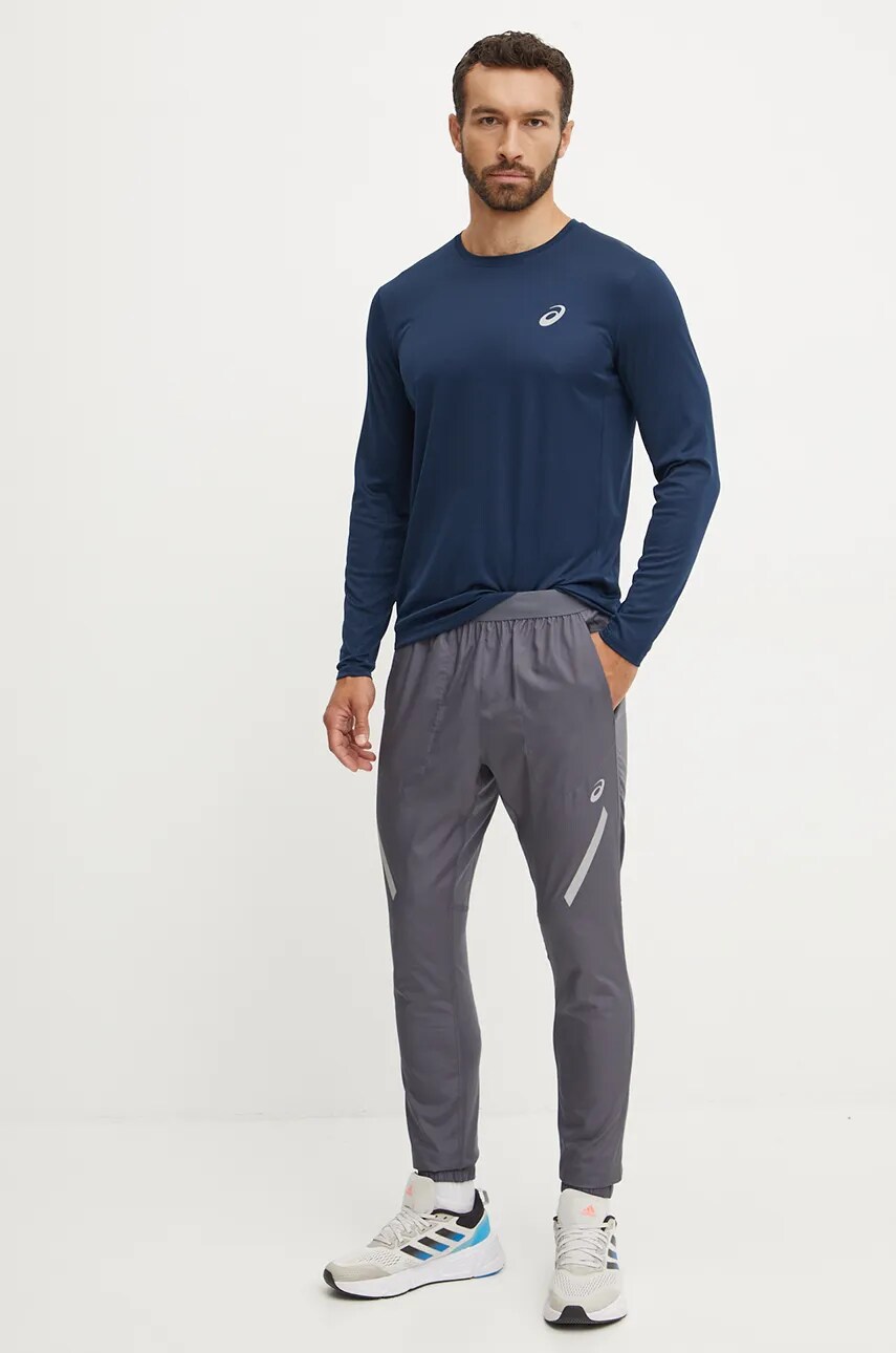 Лонгслів до бігу Asics Core колір синій однотонний 2011C340