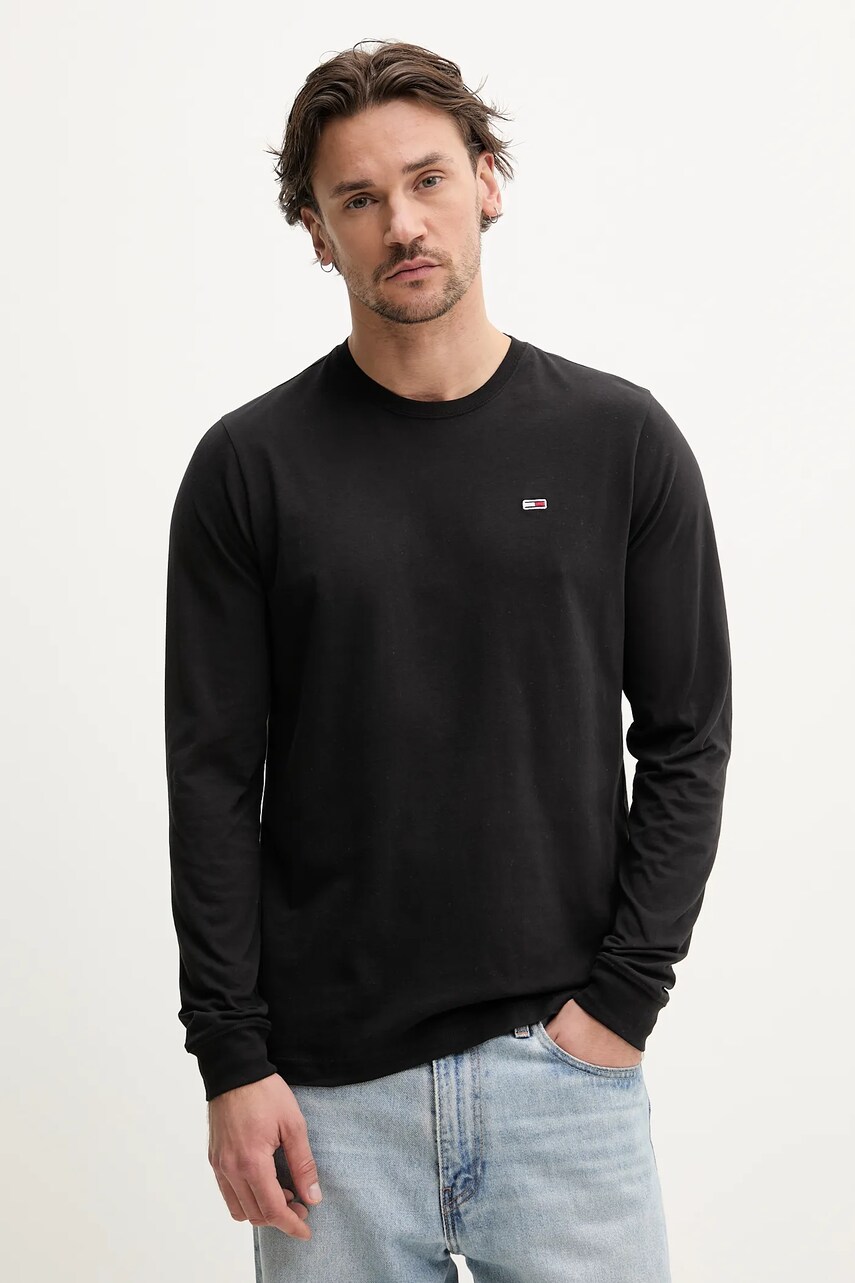 Бавовняний лонгслів Tommy Jeans 2-pack колір білий однотонний DM0DM20731