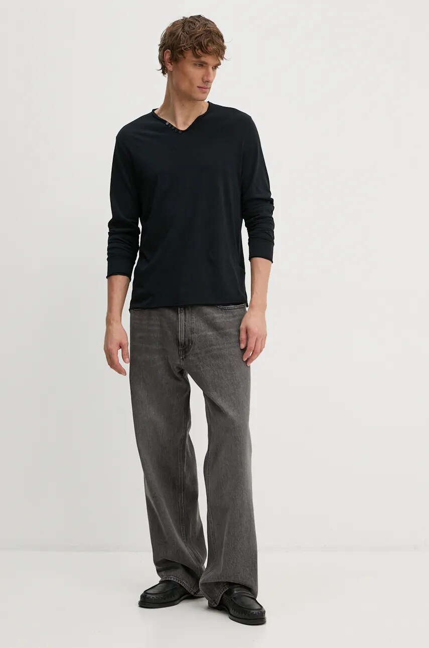 Бавовняний лонгслів ZADIG&VOLTAIRE колір чорний однотонний JMTN01630