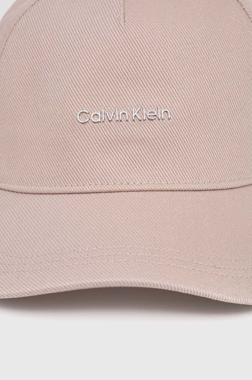 Бавовняна бейсболка Calvin Klein колір рожевий з аплікацією K60K612764