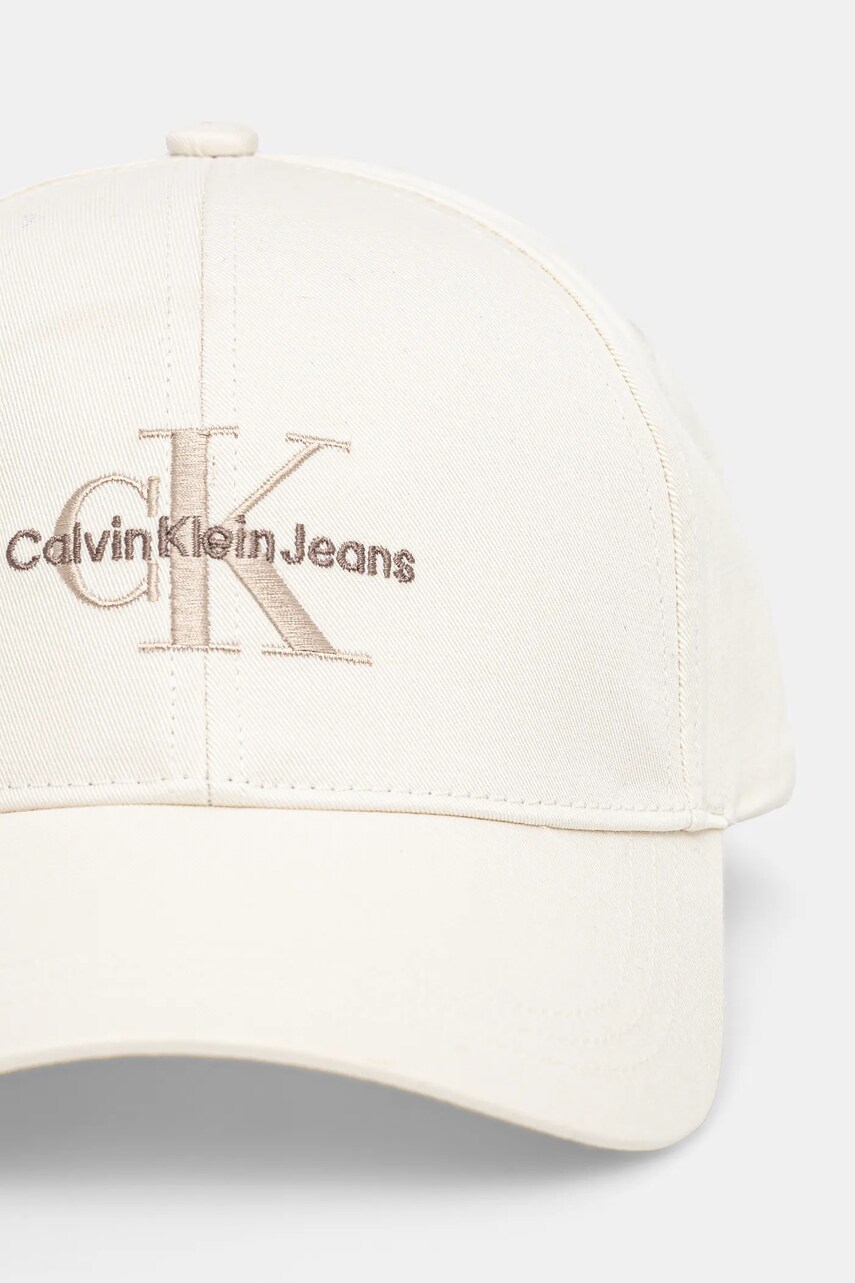 Бавовняна бейсболка Calvin Klein Jeans колір бежевий з аплікацією K60K612317