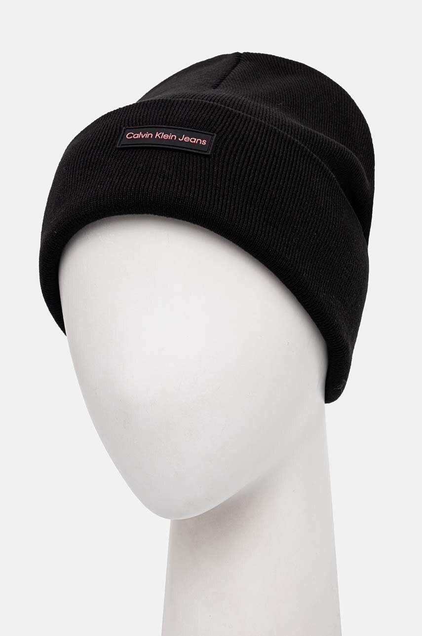 Шапка Calvin Klein Jeans колір чорний з тонкого трикотажу K60K612322