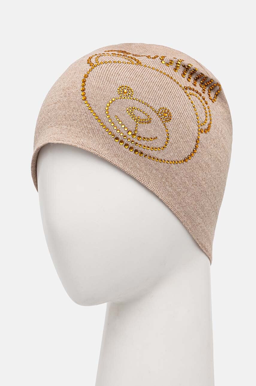 Вовняна шапка Moschino колір бежевий вовна M3159 65331