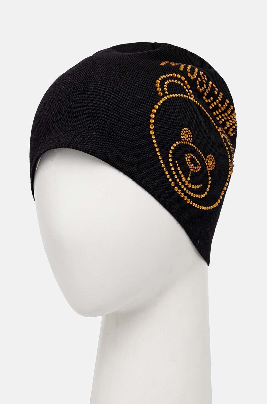 Вовняна шапка Moschino колір чорний вовна M3159 65331