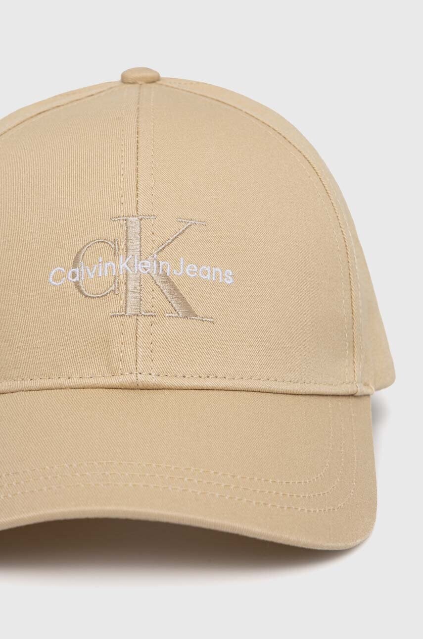 Бавовняна бейсболка Calvin Klein Jeans колір бежевий з аплікацією K50K512180