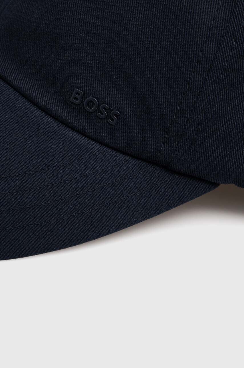 Бавовняна бейсболка BOSS колір синій однотонна 50518881