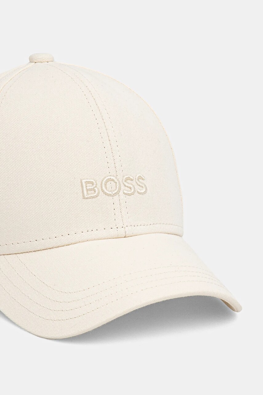 Бавовняна бейсболка BOSS колір чорний з аплікацією 50519889