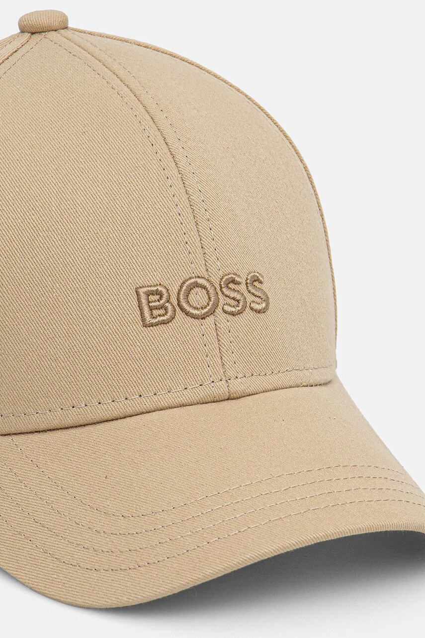 Бавовняна бейсболка BOSS колір чорний з аплікацією 50519889