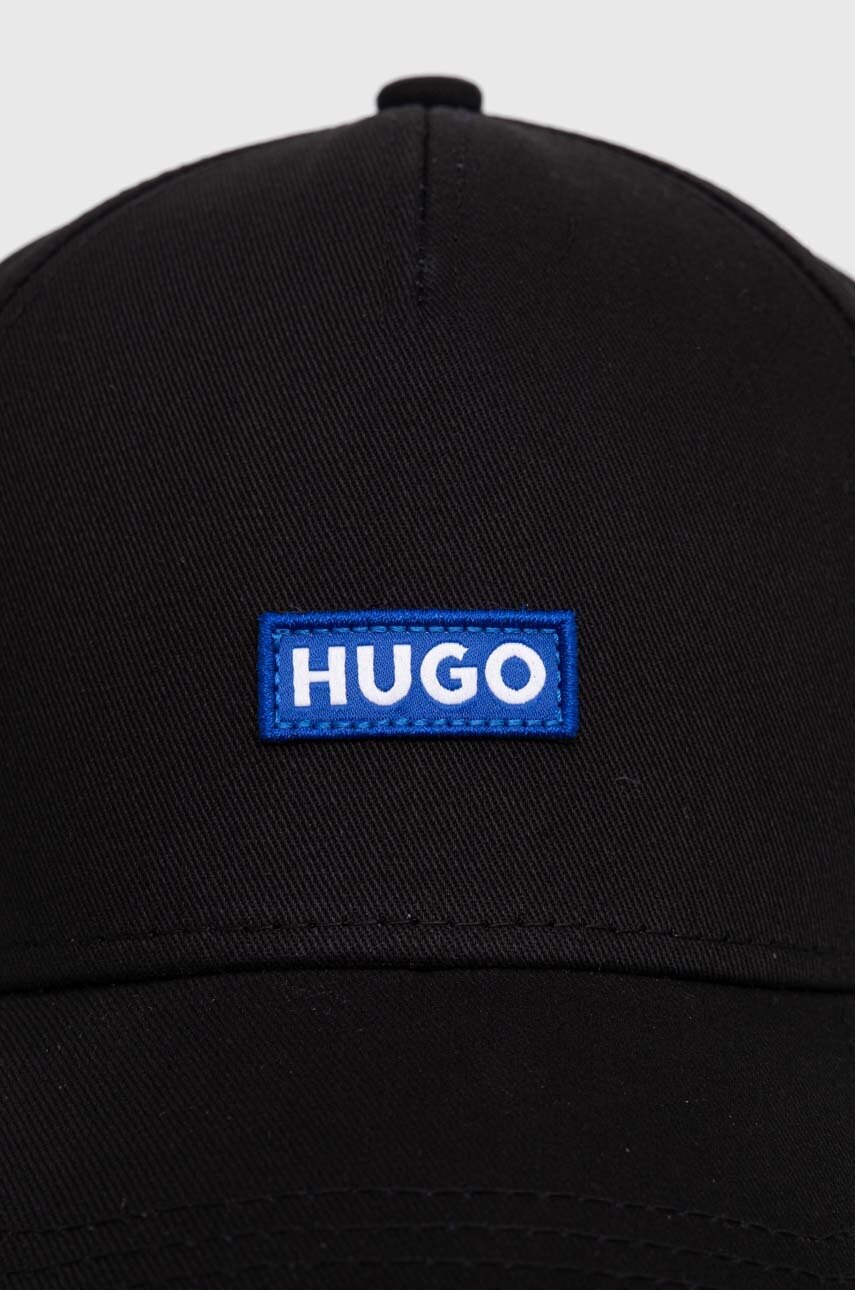 Бавовняна бейсболка Hugo Blue колір чорний з аплікацією 50522023