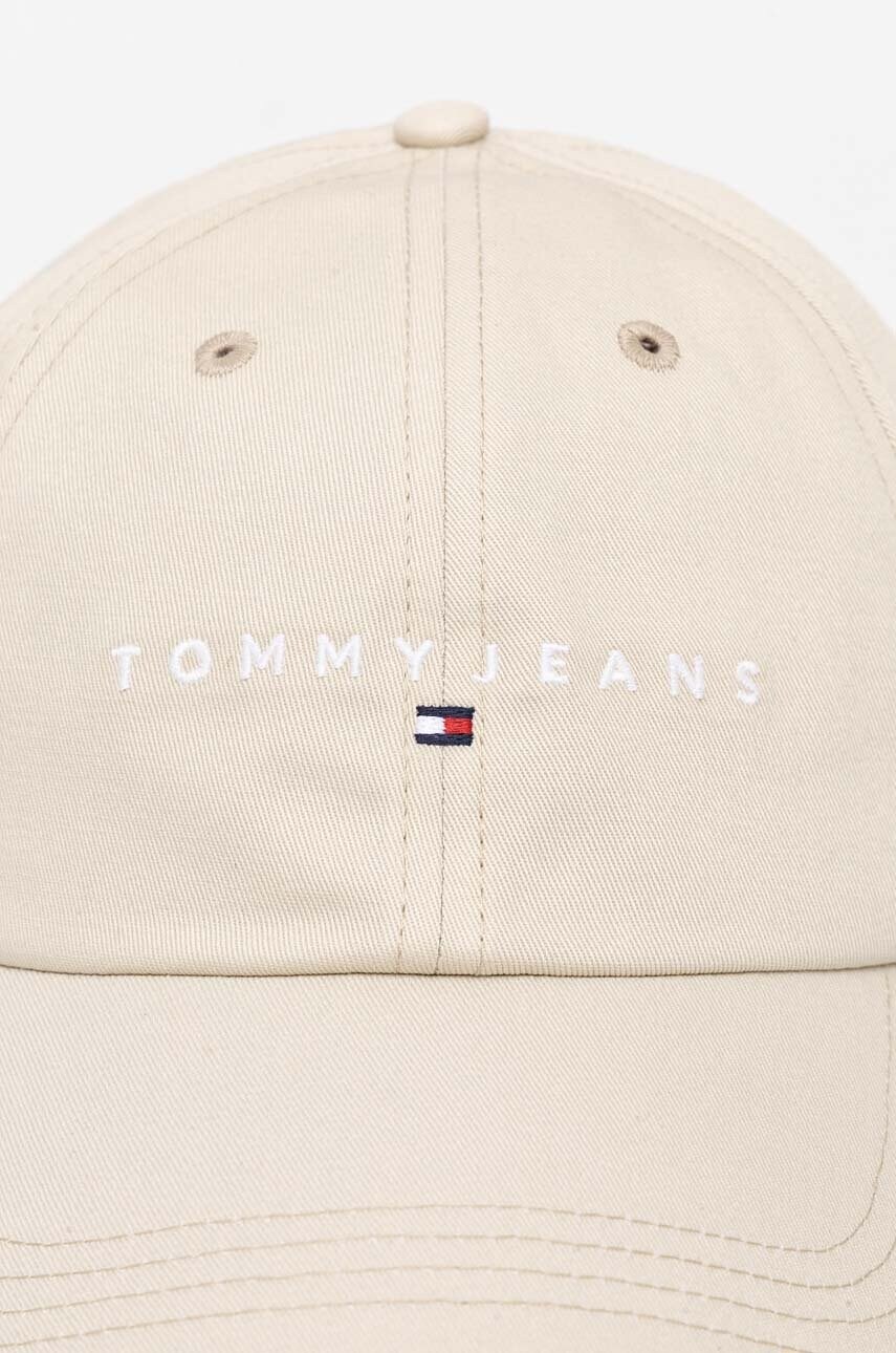 Бавовняна бейсболка Tommy Jeans колір бежевий з аплікацією AW0AW16868