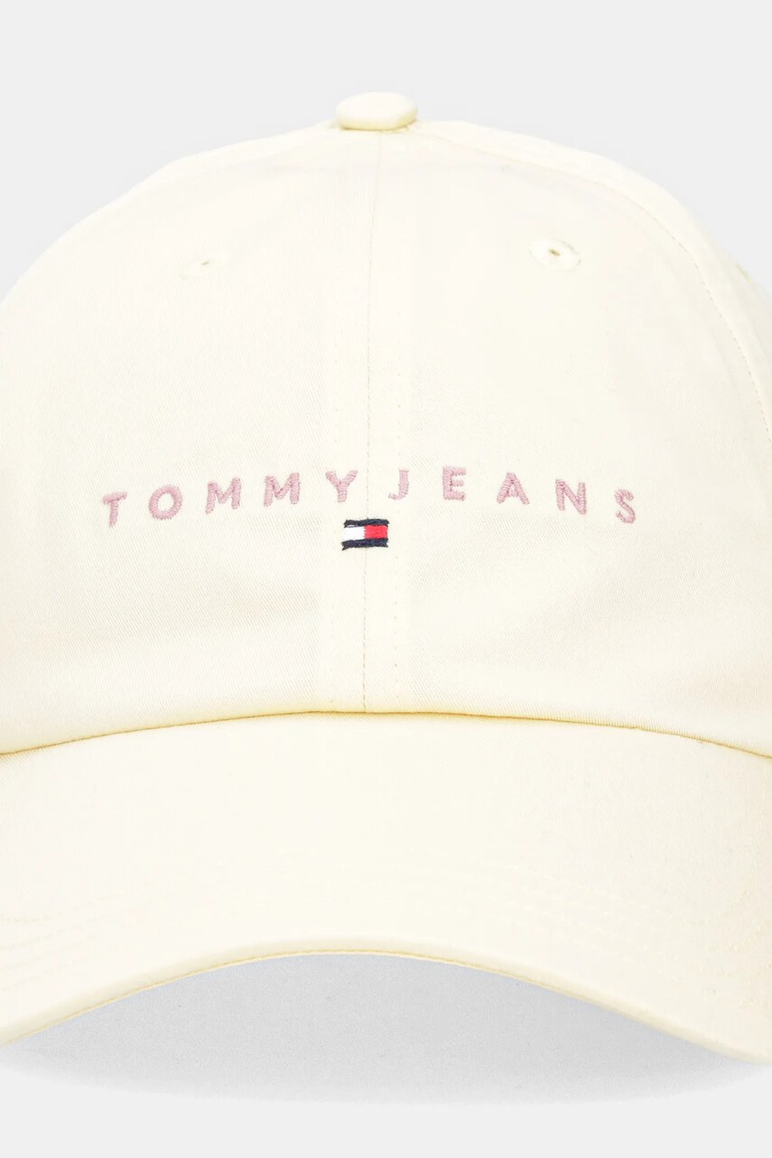 Бавовняна бейсболка Tommy Jeans колір жовтий з аплікацією AW0AW16868
