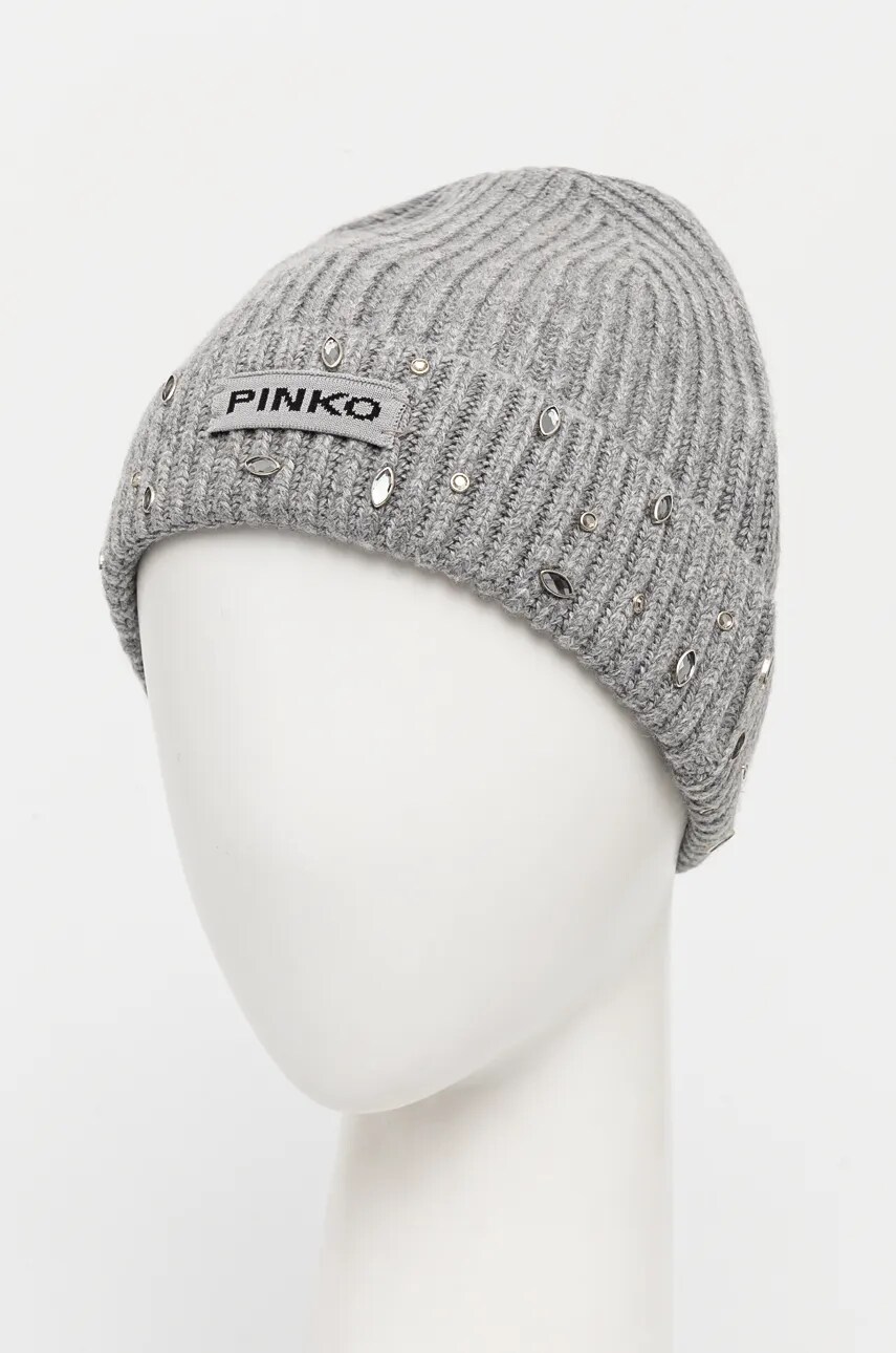 Шапка з домішкою вовни Pinko колір сірий  104326 A27A