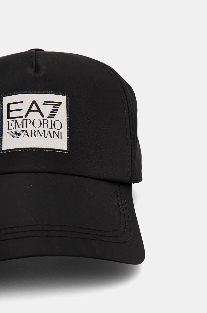 Кепка EA7 Emporio Armani колір чорний з аплікацією 4F100.280044