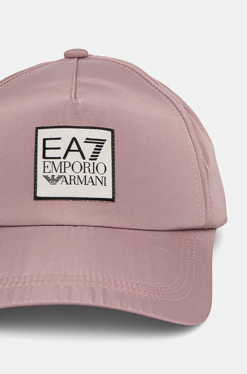 Кепка EA7 Emporio Armani колір рожевий з аплікацією 4F100.280044