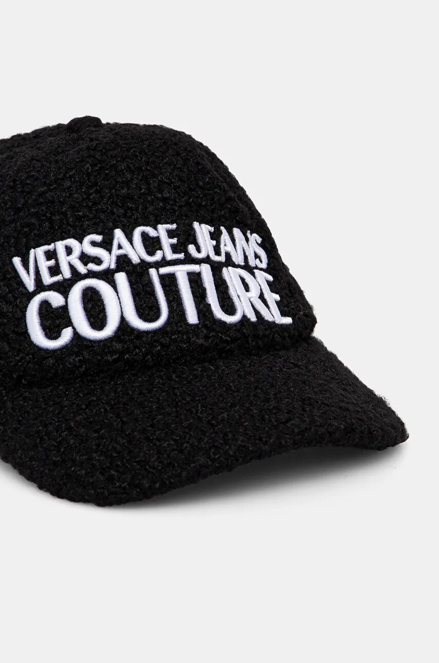 Кепка з домішкою вовни Versace Jeans Couture колір чорний з аплікацією 77HAZK10 ZSB12