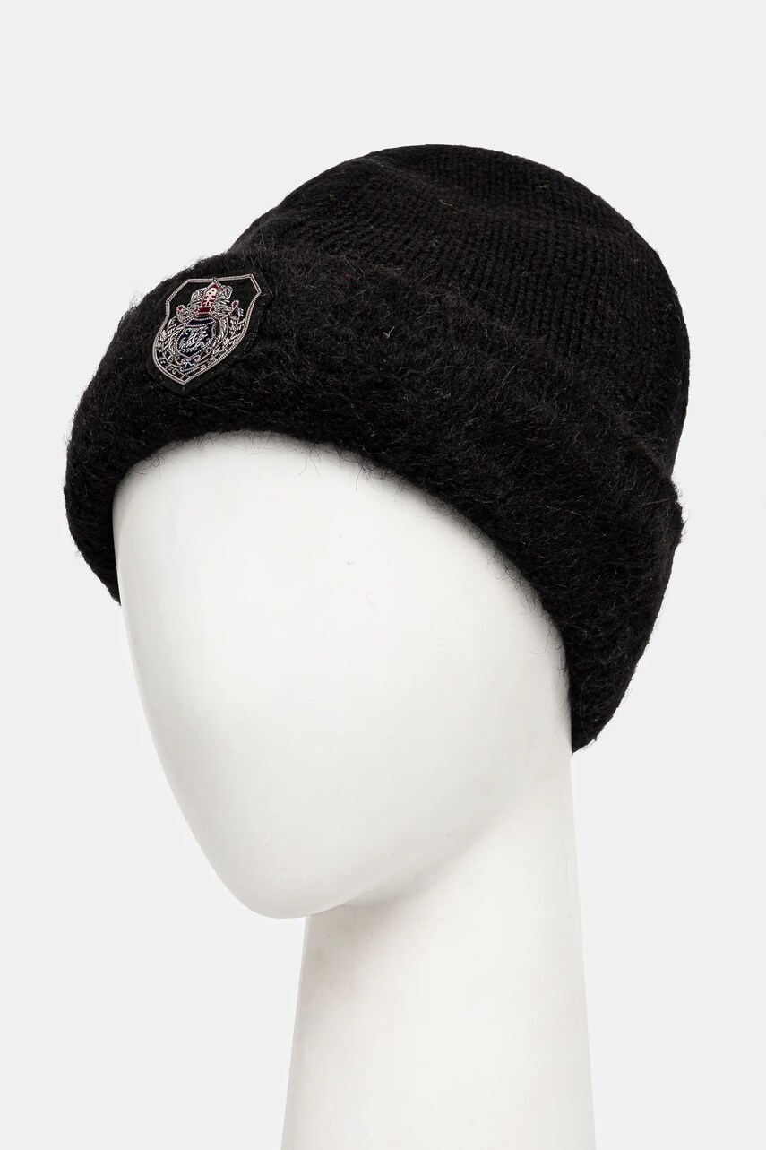Вовняна шапка The Kooples колір чорний вовна AFHA29022K