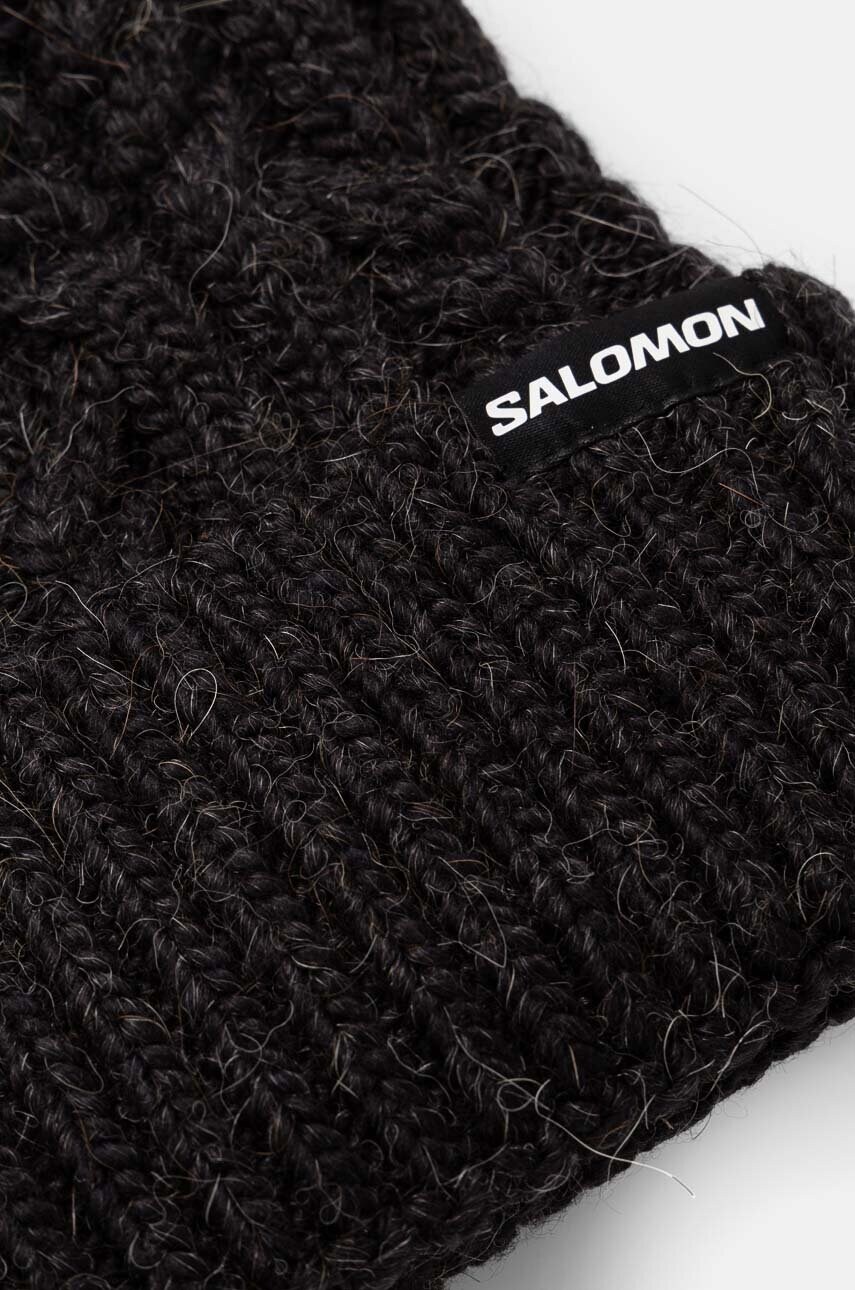 Шапка Salomon Ivy колір чорний з товстого трикотажу LC2152600