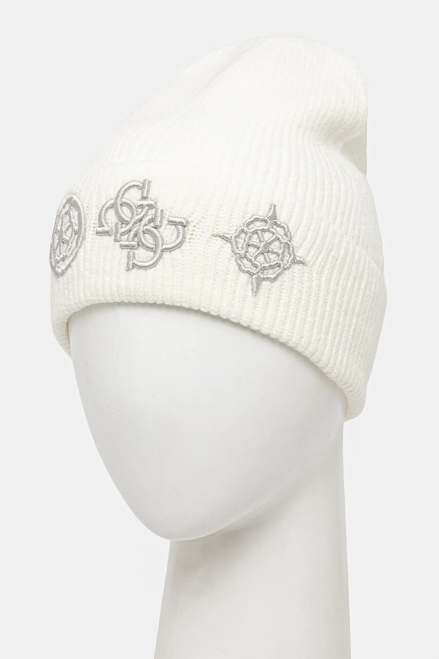 Шапка з домішкою вовни Guess колір бежевий  AW5177 POL01